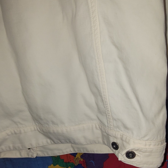 LEVI'S Men's White/Ivory Denim Trucker Button/Zip Jacket NWT - Picture 9 of 15